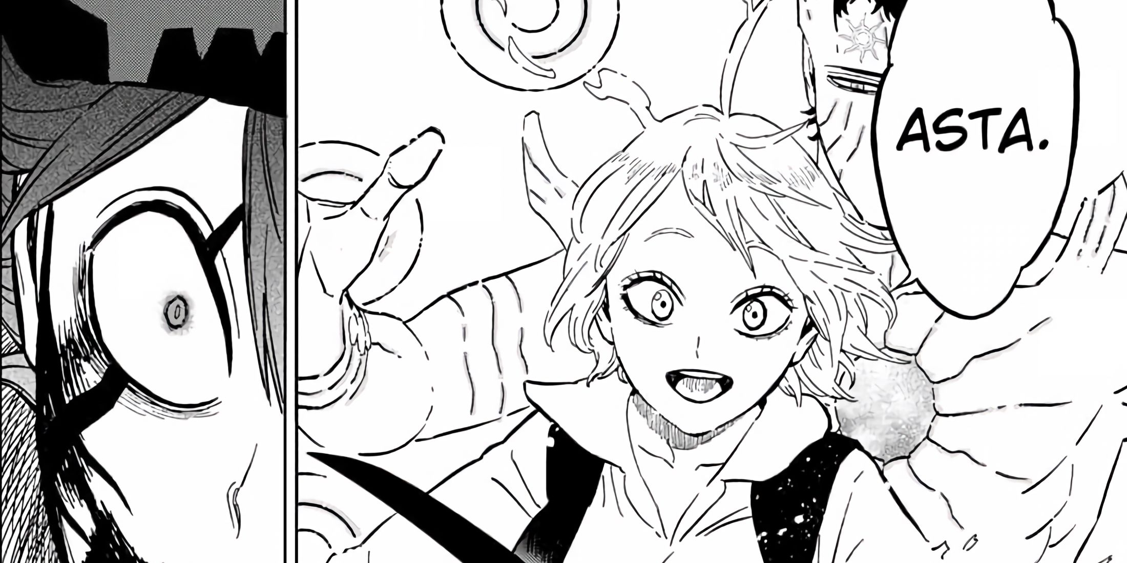 Licita is brought back in front of Asta thanks to Lucius' magic.