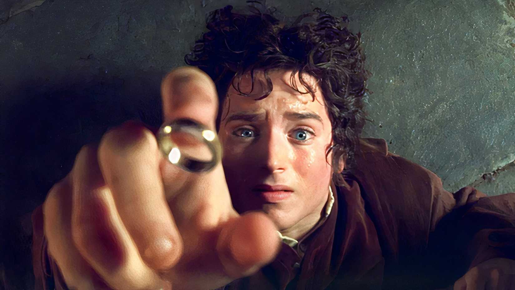 Frodo reaching for the One Ring in The Lord of the Rings: The Fellowship of the Ring