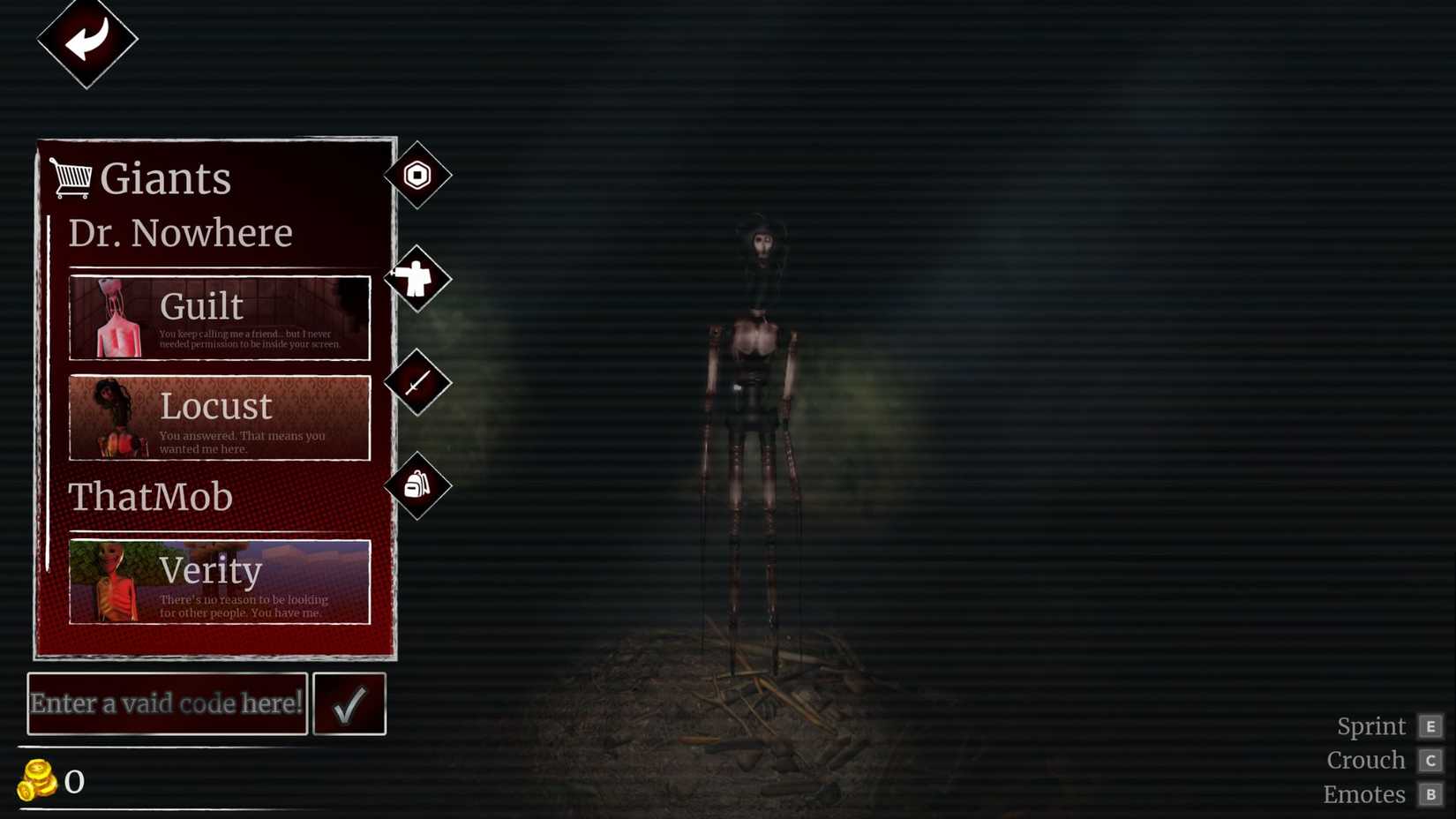 Lurking Giants Code Tab