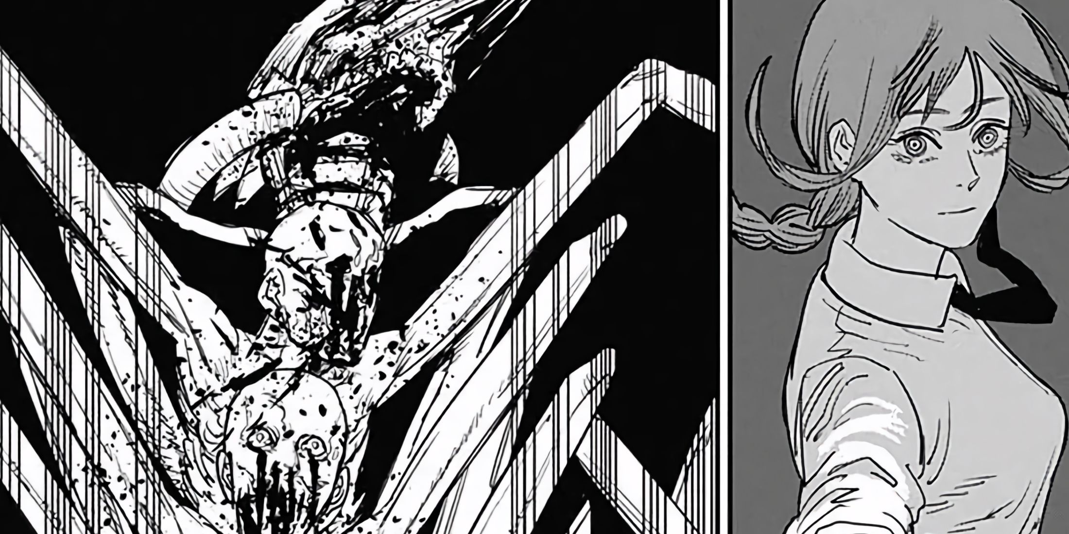 Makima attacks the Darkness Devil so it becomes scared and allows them to leave.