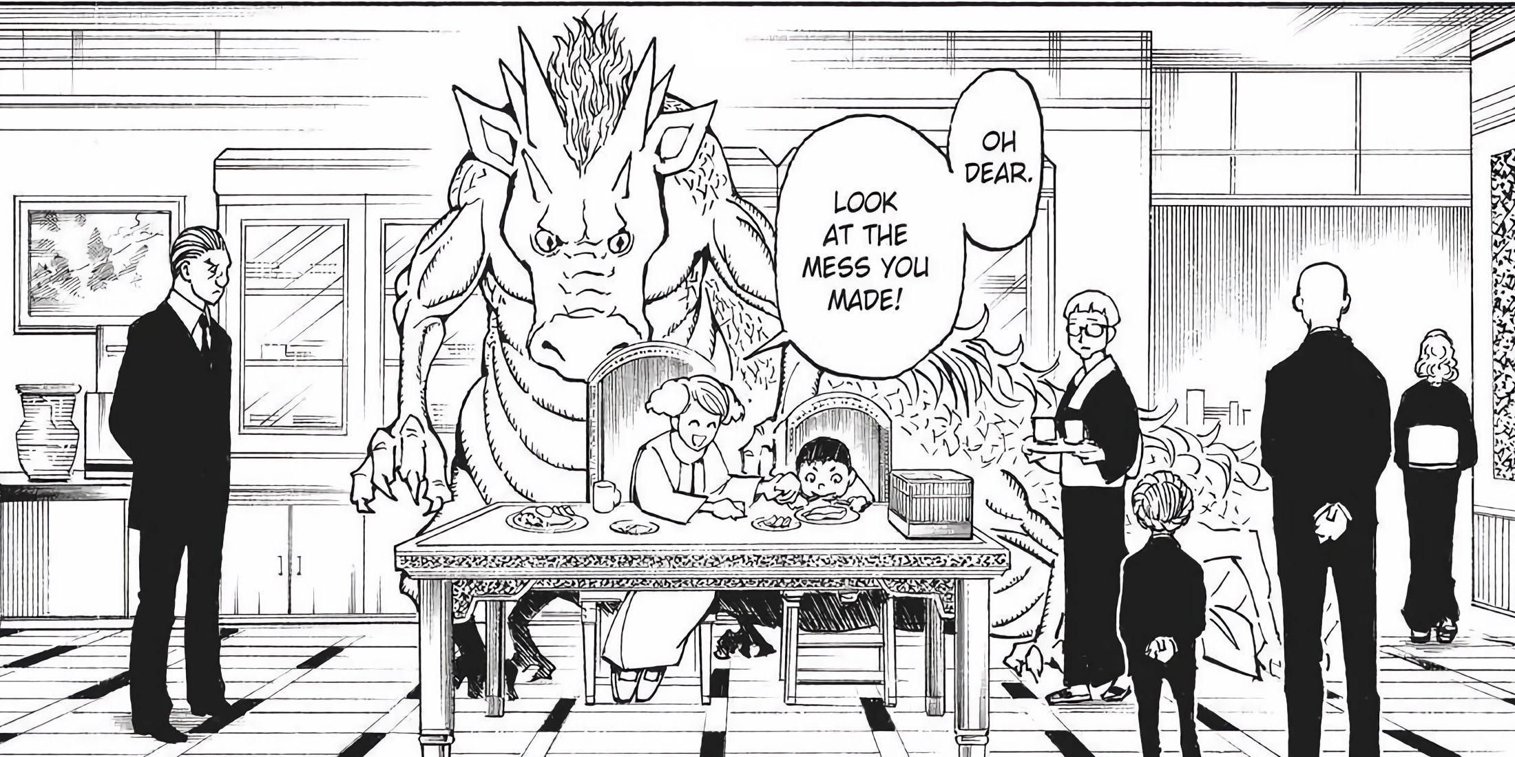 Marayam's Beast guarding the boy as he studies.