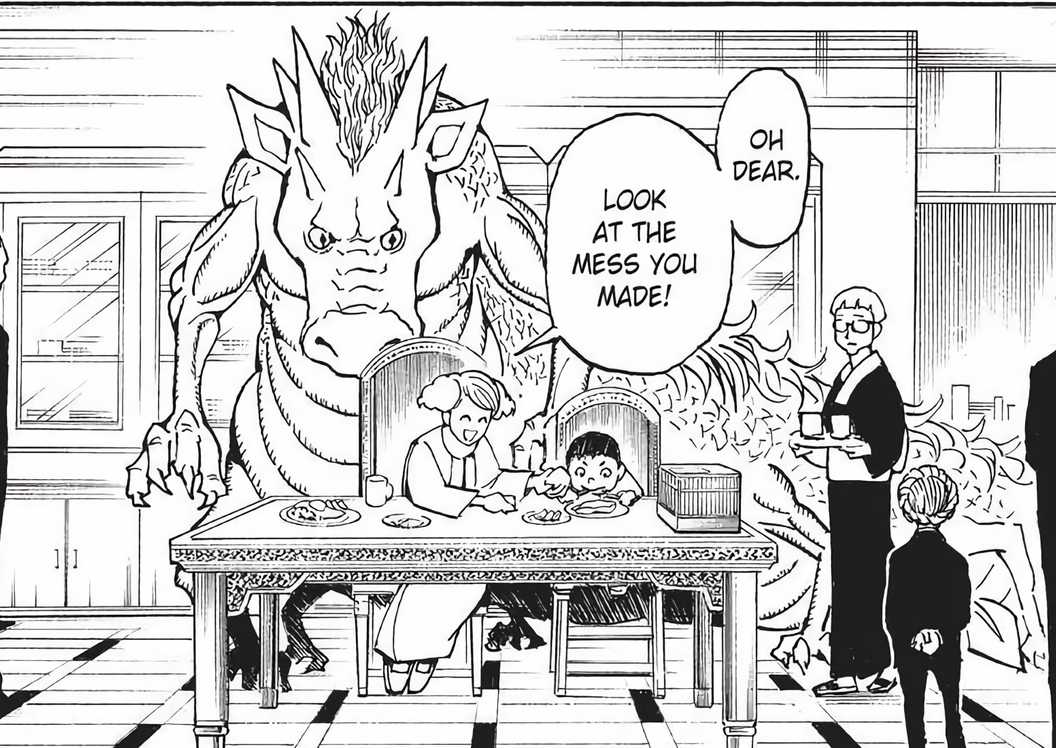 Marayam's Beast guarding the boy as he studies.