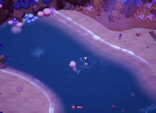 mermaid form dive into Water Ripples bubbles in Moonlight Peaks
