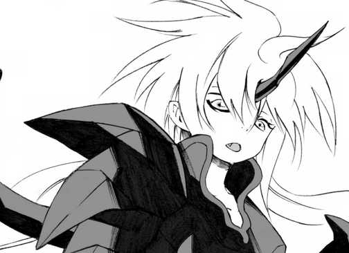 Millim prepares to fight, utilizing her full Dragonoid power.