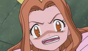 Mimi screams at her friends, angry about not being treated like a princess.