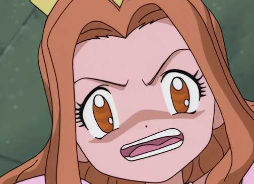 Mimi screams at her friends, angry about not being treated like a princess.