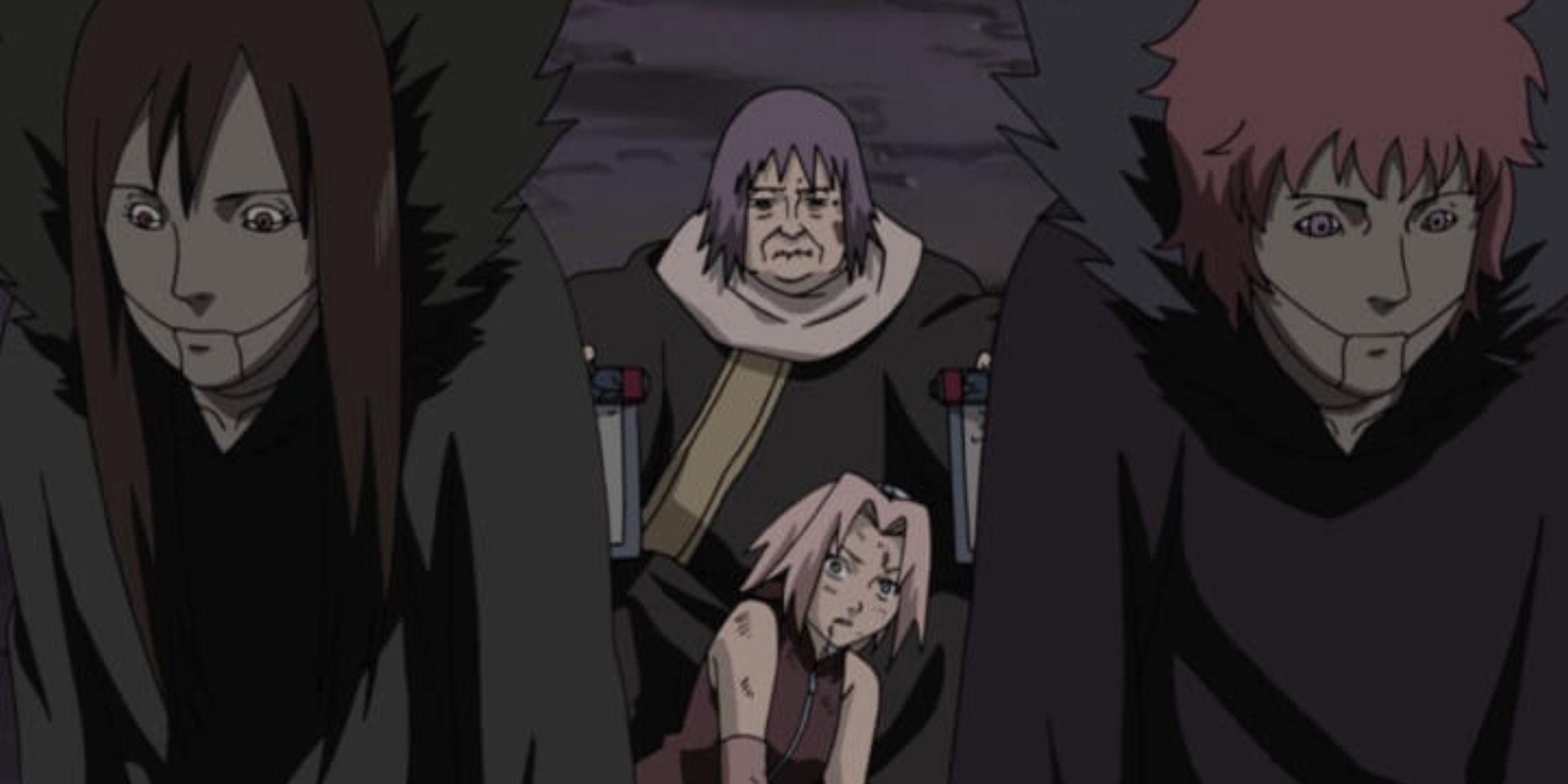 Elder Chiyo uses the Father and Mother puppets against Sasori in Naruto: Shippuden