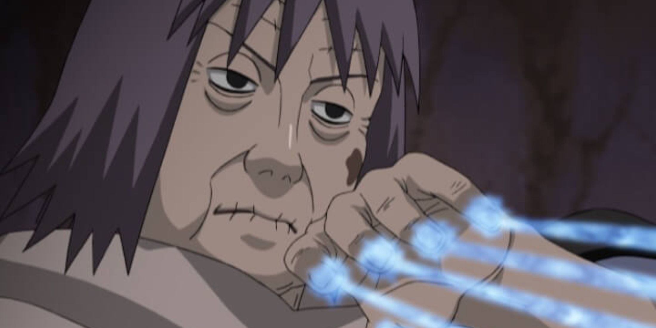 Elder Chiyo usees chakra threads in Naruto; Shippuden