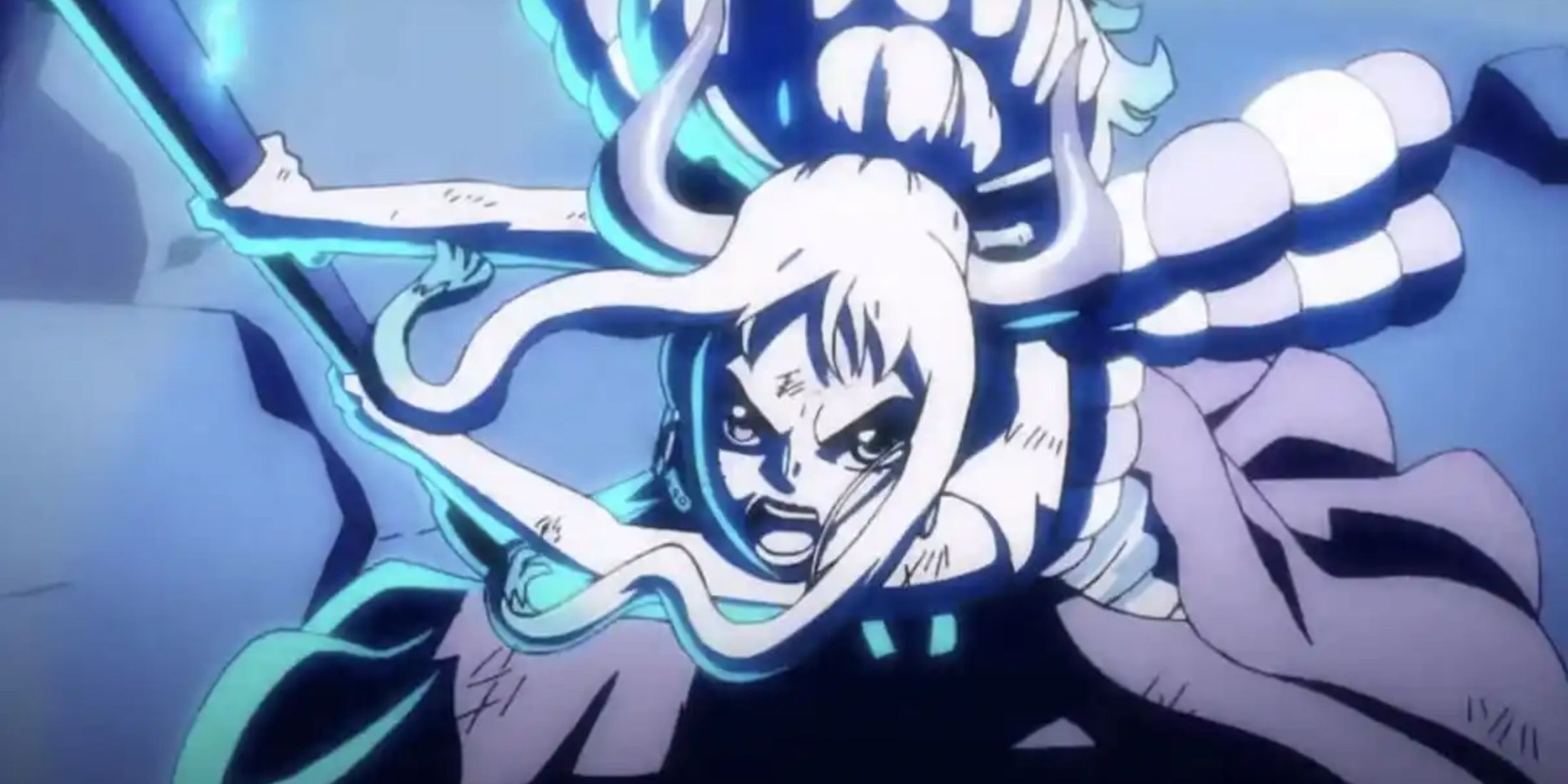 Yamato charges into battle with her war club in One Piece