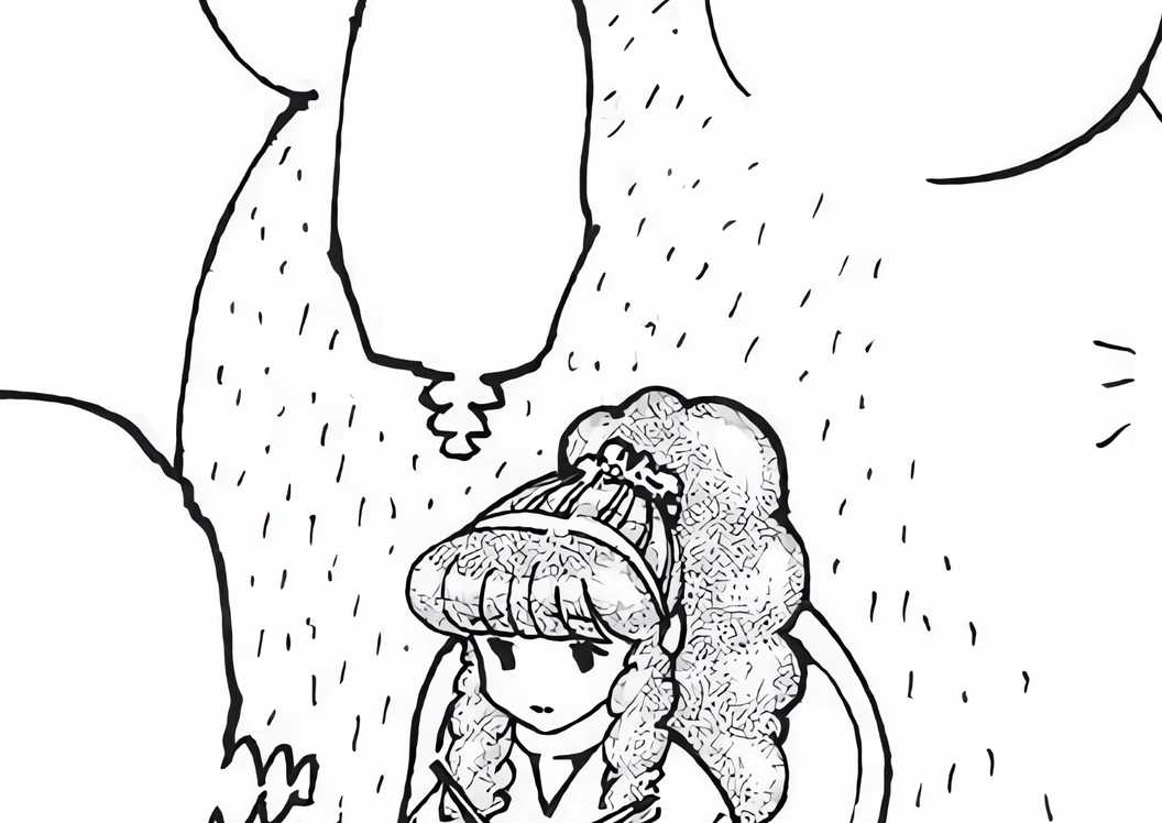 Momoze and her Nen Beast sitting together.