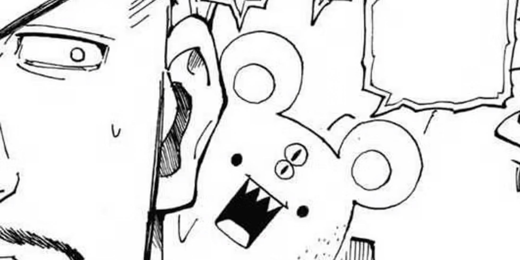 Momoze's Nen Beast controlling a target by asking him a question.