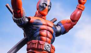mondo deadpool figure - double peace signs