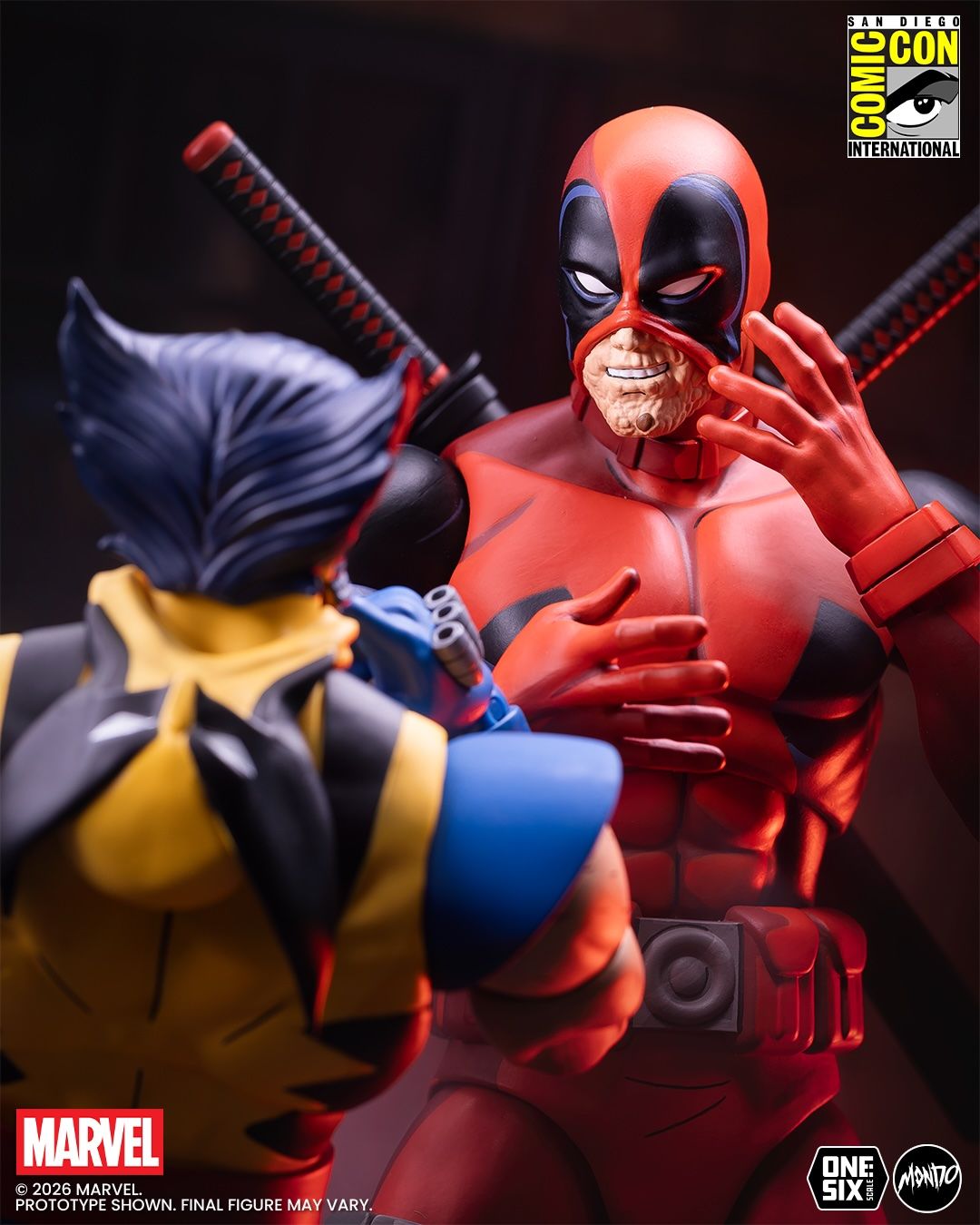 mondo deadpool figure - half unmasked