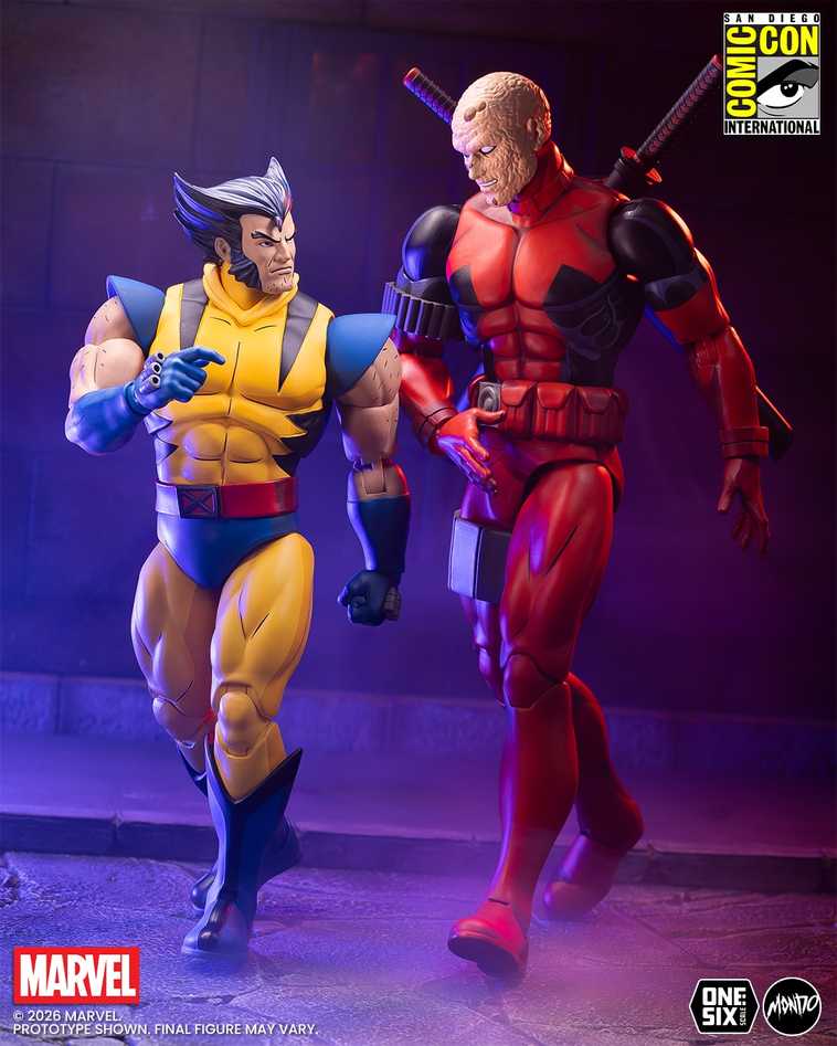 mondo deadpool figure - walking with wolverine