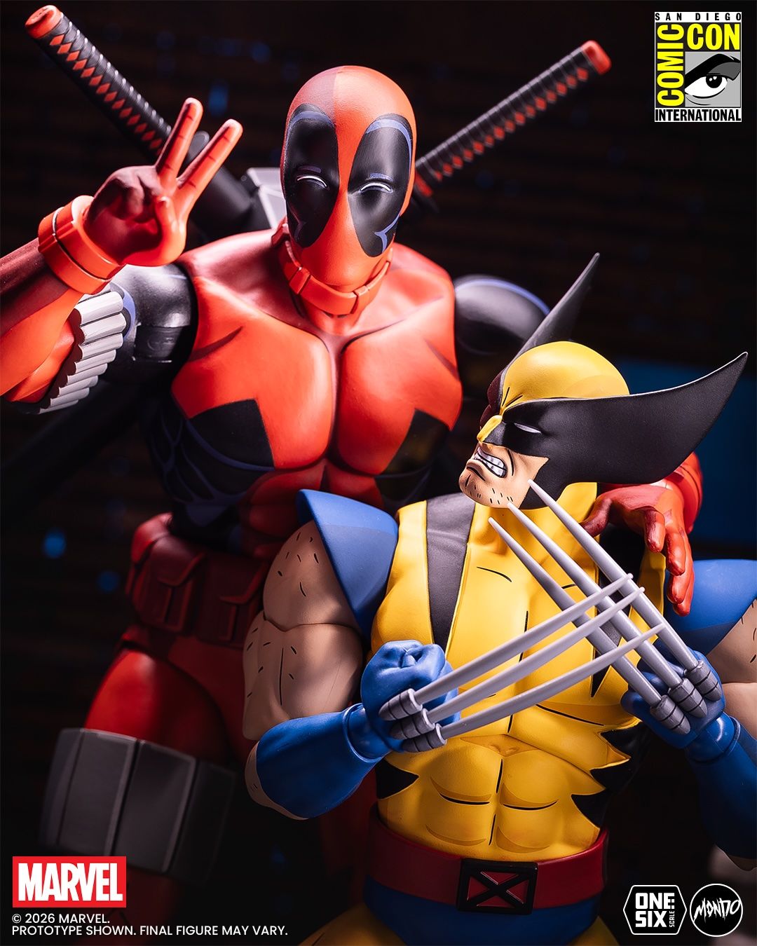 mondo deadpool figure - wolverine photo bomb