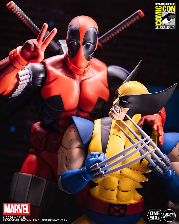 mondo deadpool figure - wolverine photo bomb