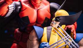 mondo deadpool figure - wolverine photo bomb