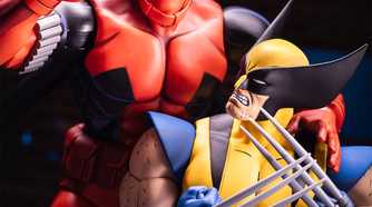 mondo deadpool figure - wolverine photo bomb