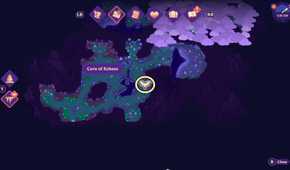 Clue #4 on the map of the Cave of Echoes in Moonlight Peaks.