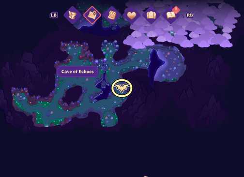 Clue #4 on the map of the Cave of Echoes in Moonlight Peaks.