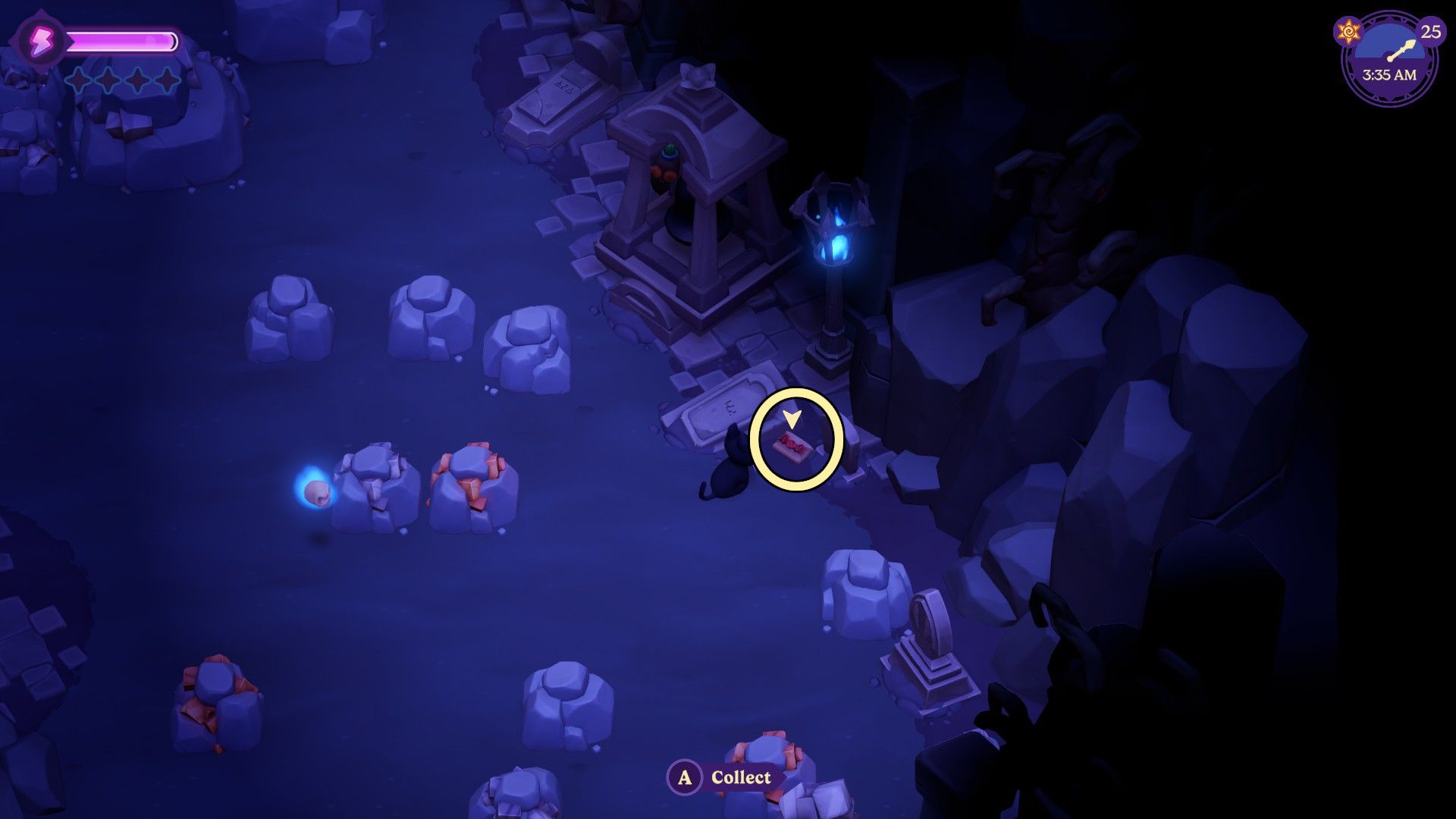 Clue #4 inside the Cave of Echoes in Moonlight Peaks.