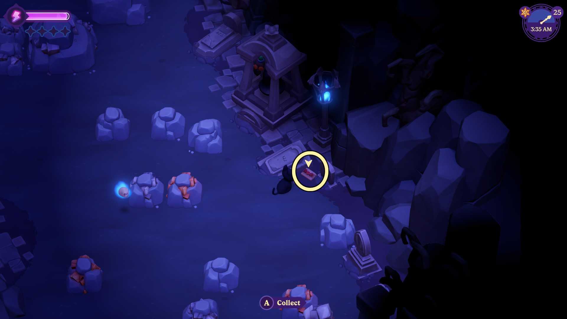 Clue #4 inside the Cave of Echoes in Moonlight Peaks.