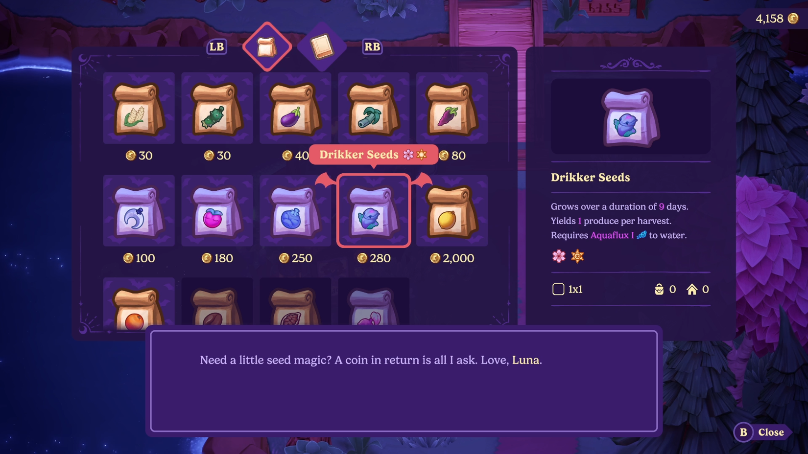 moonlight peaks drikker seed cost