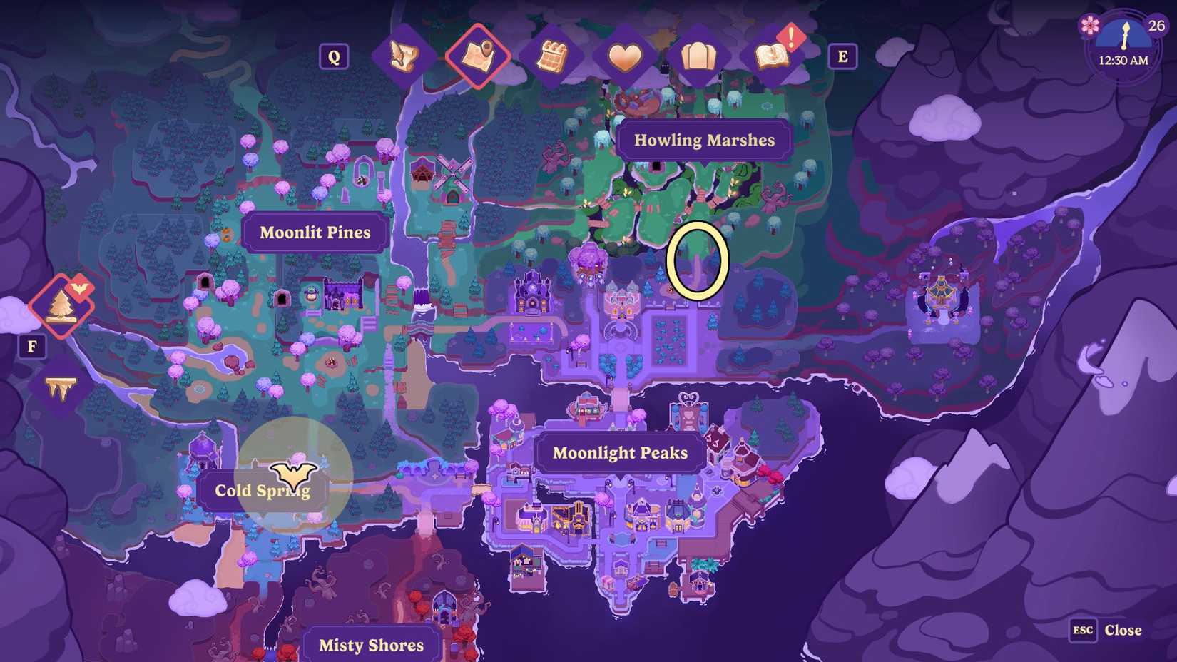 Path from Moon Peak to Howling Marshes.