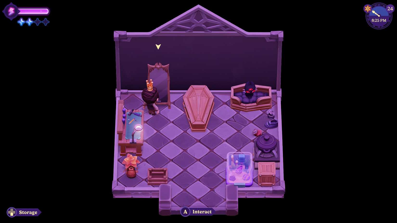 Interacting with a mirror in Moonlight Peaks.