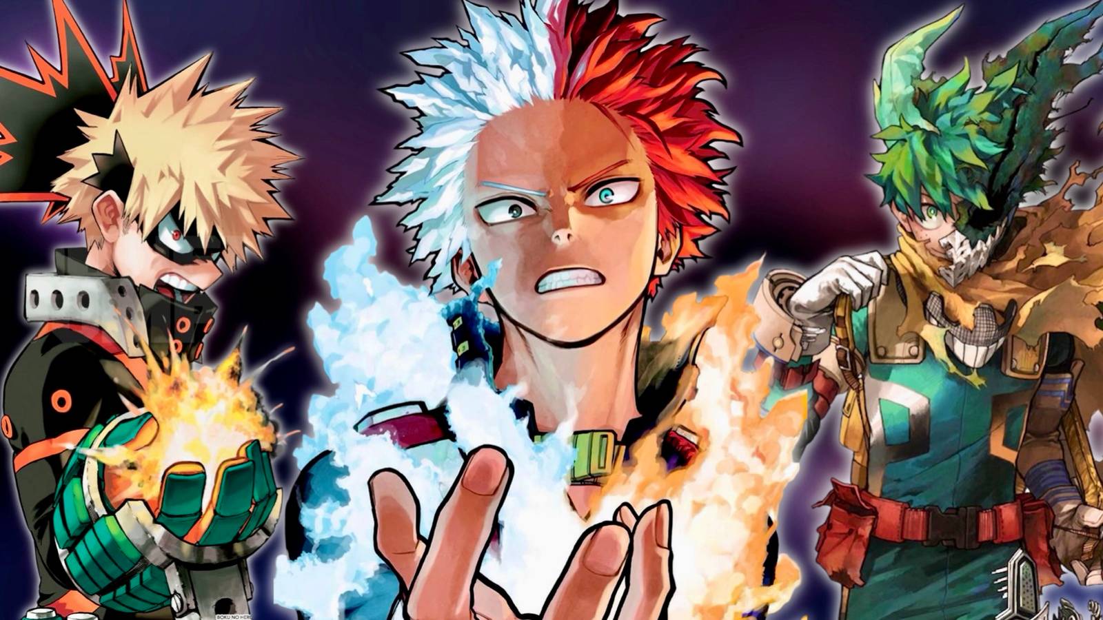Image of Bakugo, Todoroki, and Deku