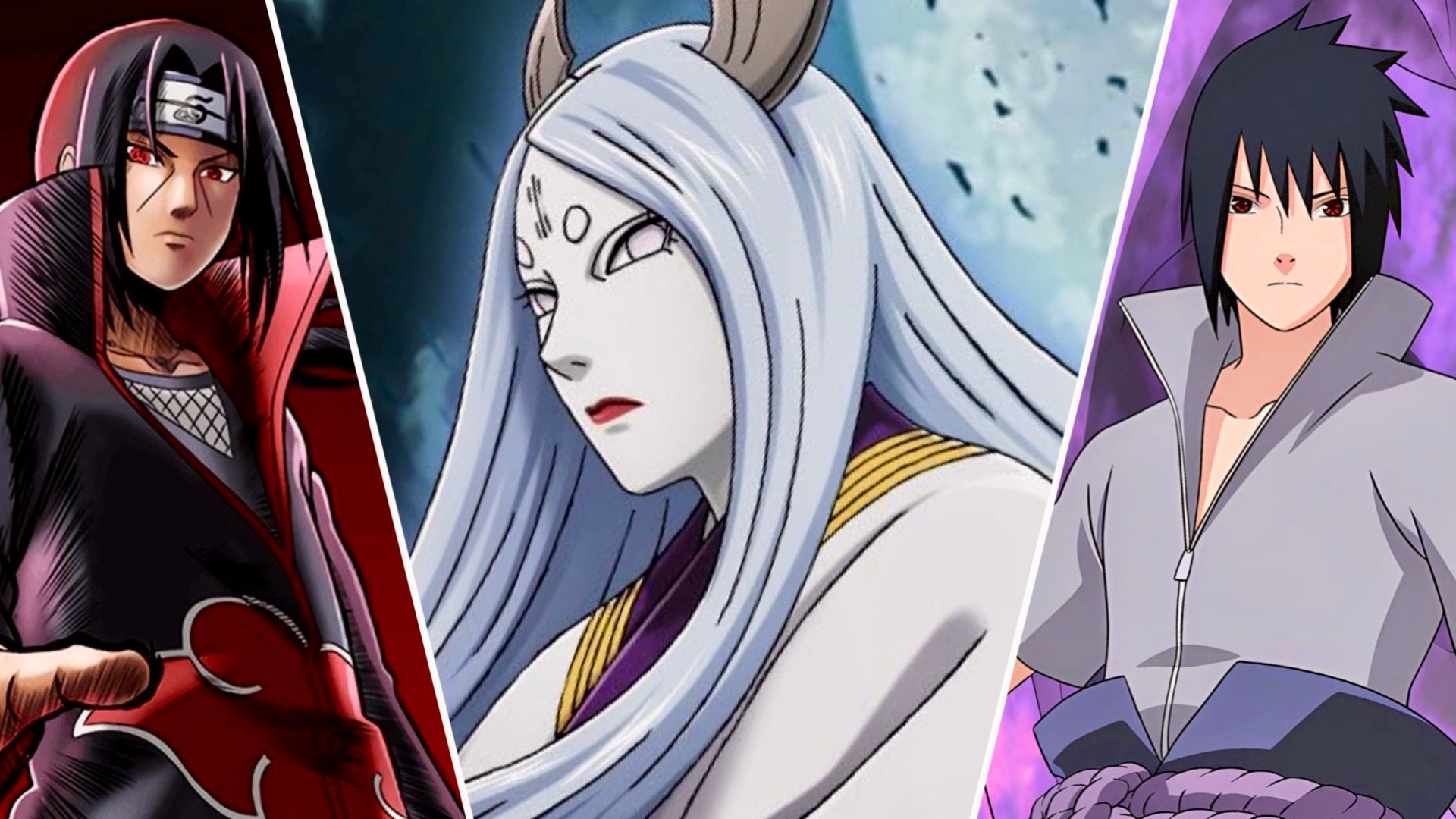 Images of Itachi, Kaguya, and Sasuke