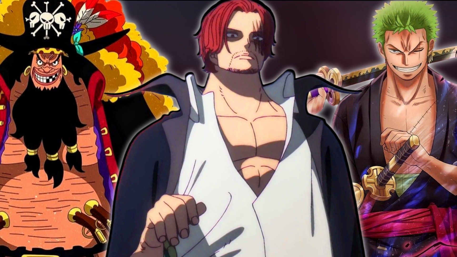 Image of Blackbeard Shin and Zoro one piece