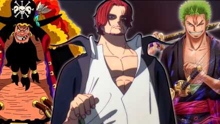 Image of Blackbeard Shanks and Zoro One Piece