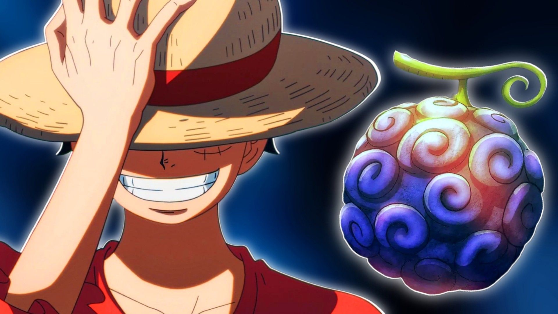 Image of Monkey D. Luffy next to Hito Hito no Mi, model: Nika