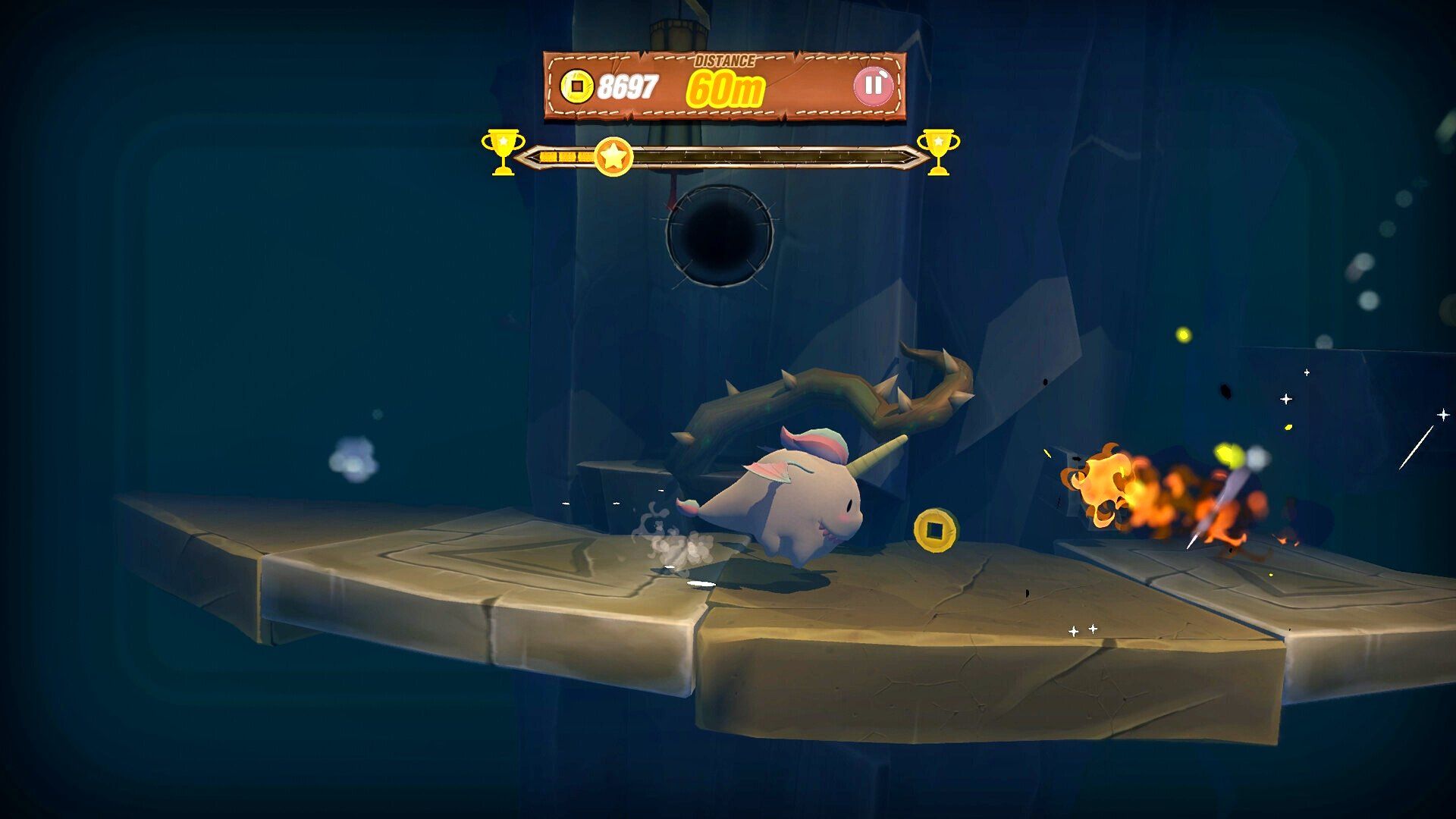 norush tower edition unicorn character collecting coins.