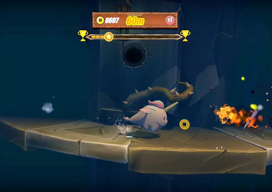 norush tower edition unicorn character collecting coins.