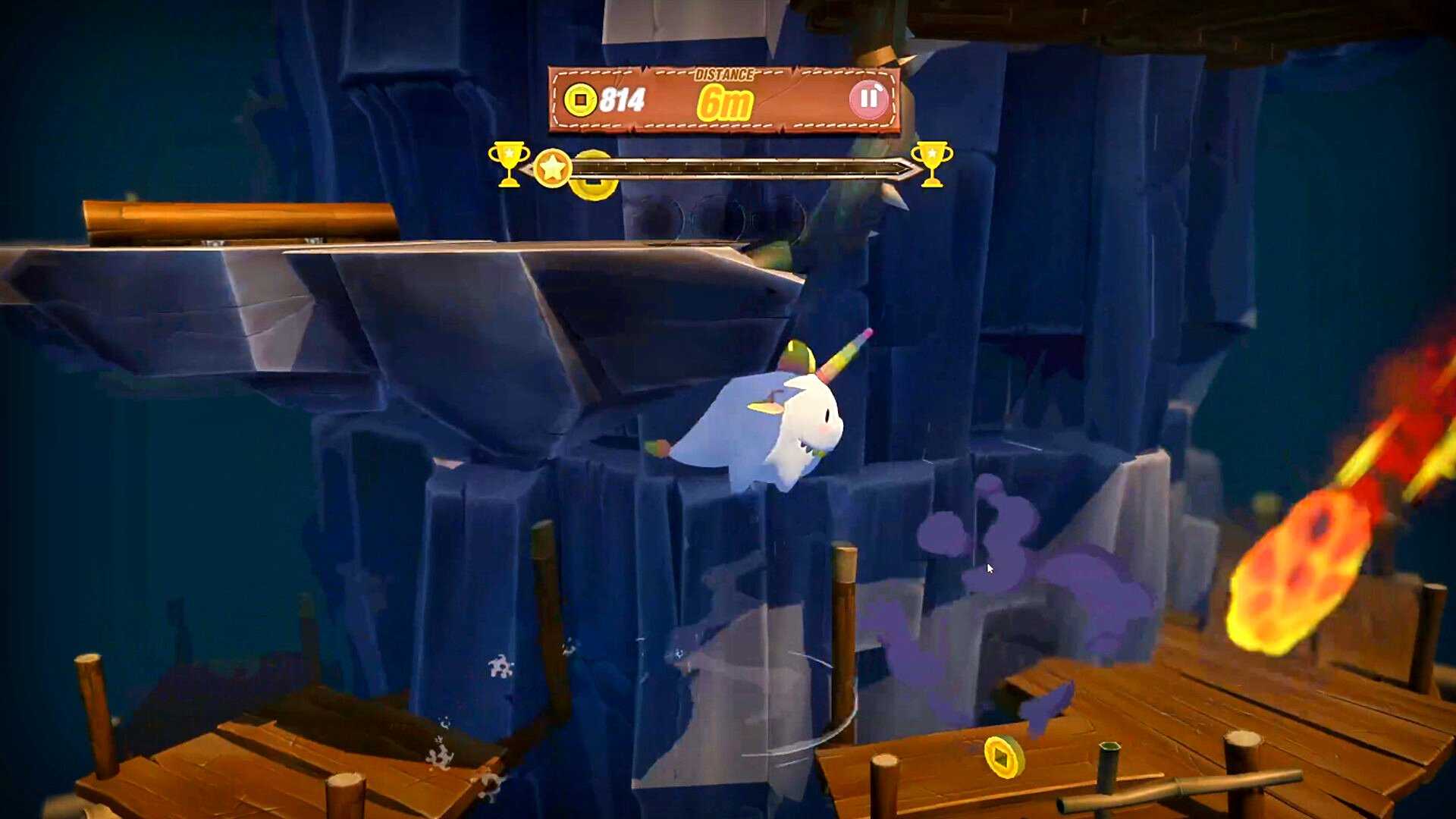 norush tower edition unicorn character performing a double-jump.