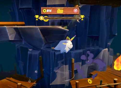 norush tower edition unicorn character performing a double-jump.