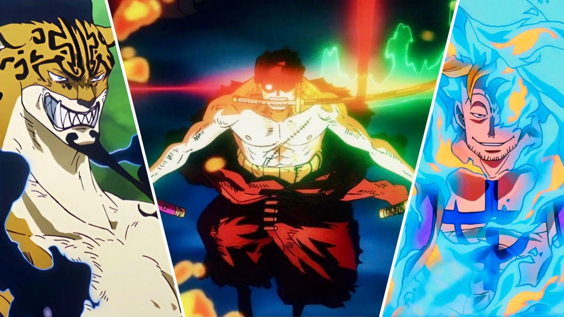 Image of Lucci, Zoro, and Marco