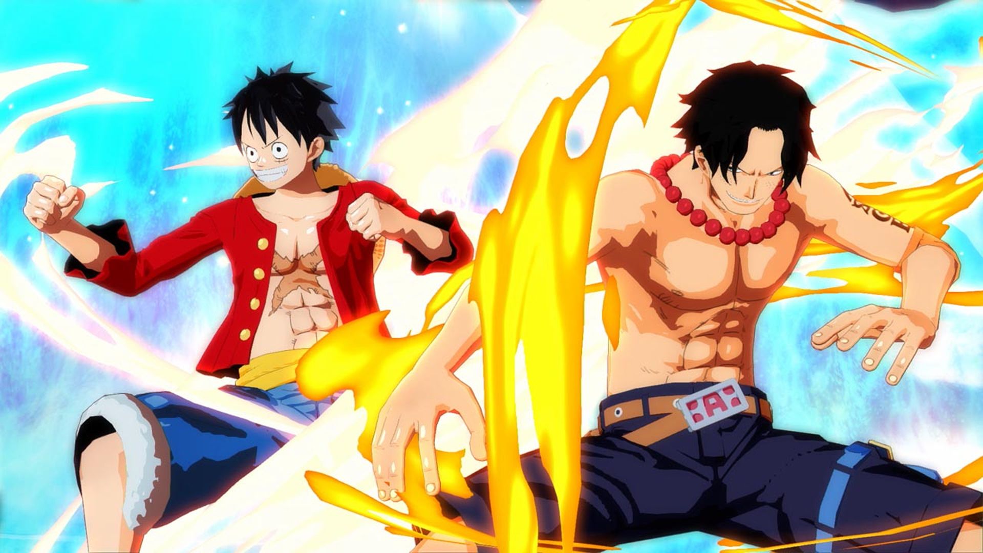 One Piece Unlimited World Red Luffy is fighting alongside Pato's Ace Clone.