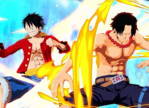 one piece unlimited world red luffy fighting alongside pato's clone of ace