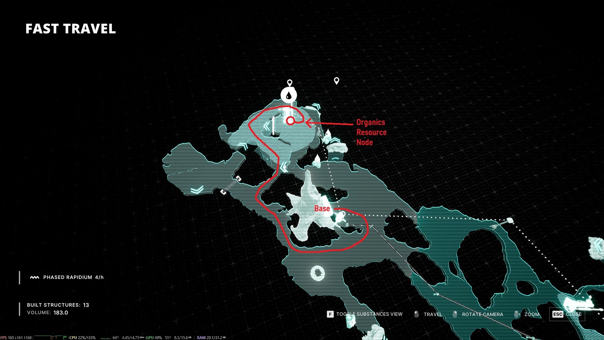 Organics Resource Node Location - The Alters Last Variable