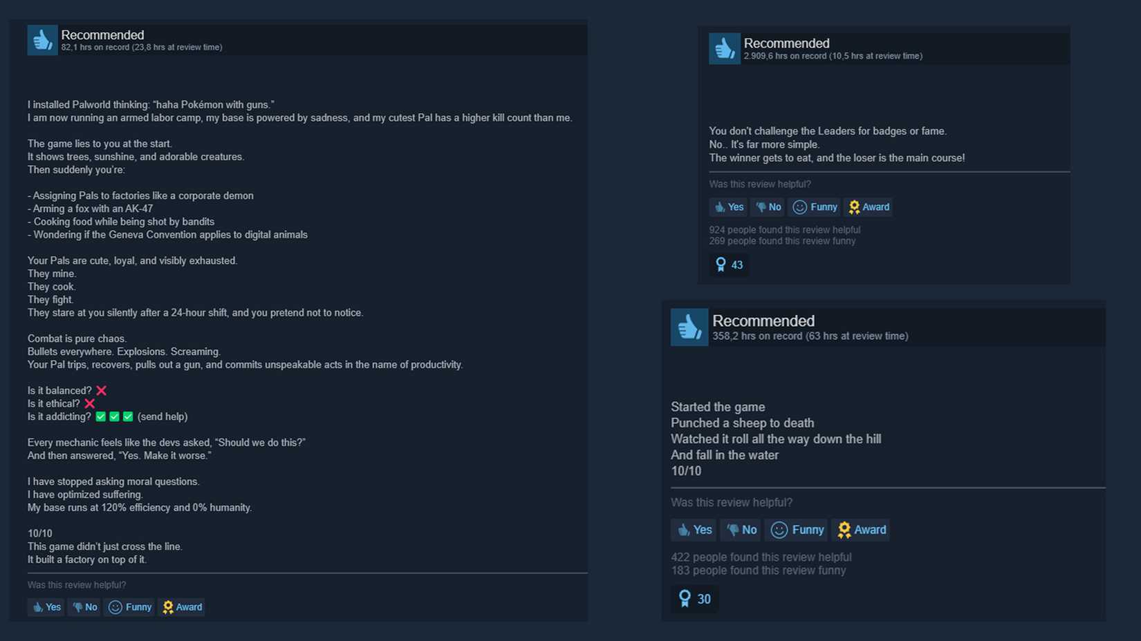 Palworld Interesting Steam Review