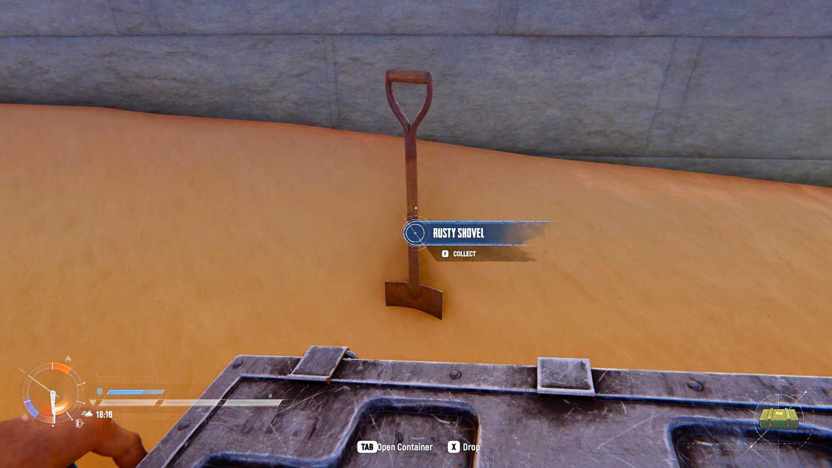 Sophie's shovel picking up sand invaders