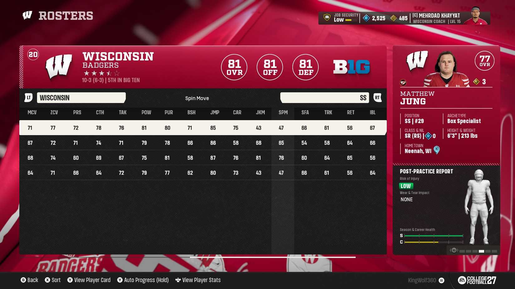 Player Stats 1 - College Football 27