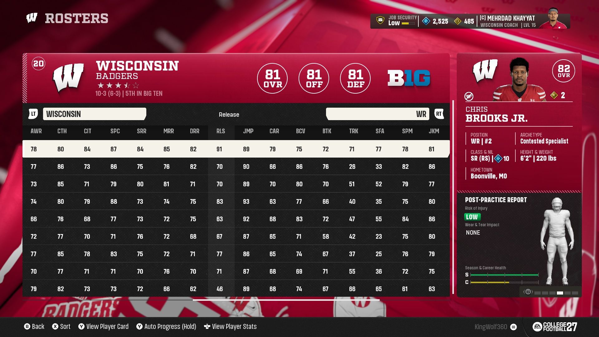Player Stats 9 - College Football 27