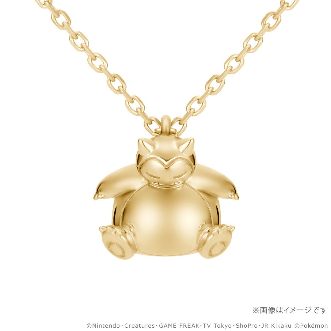 Pokemon 30th Anniversary Model Snorlax Necklace K18 Yellow Gold (1)