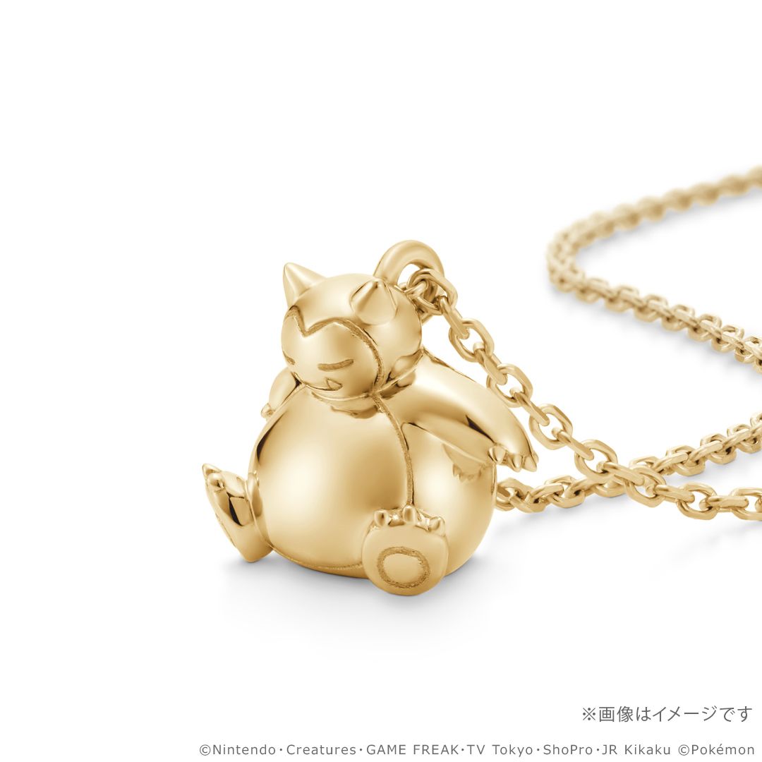 Pokemon 30th Anniversary Model Snorlax Necklace K18 Yellow Gold (2)