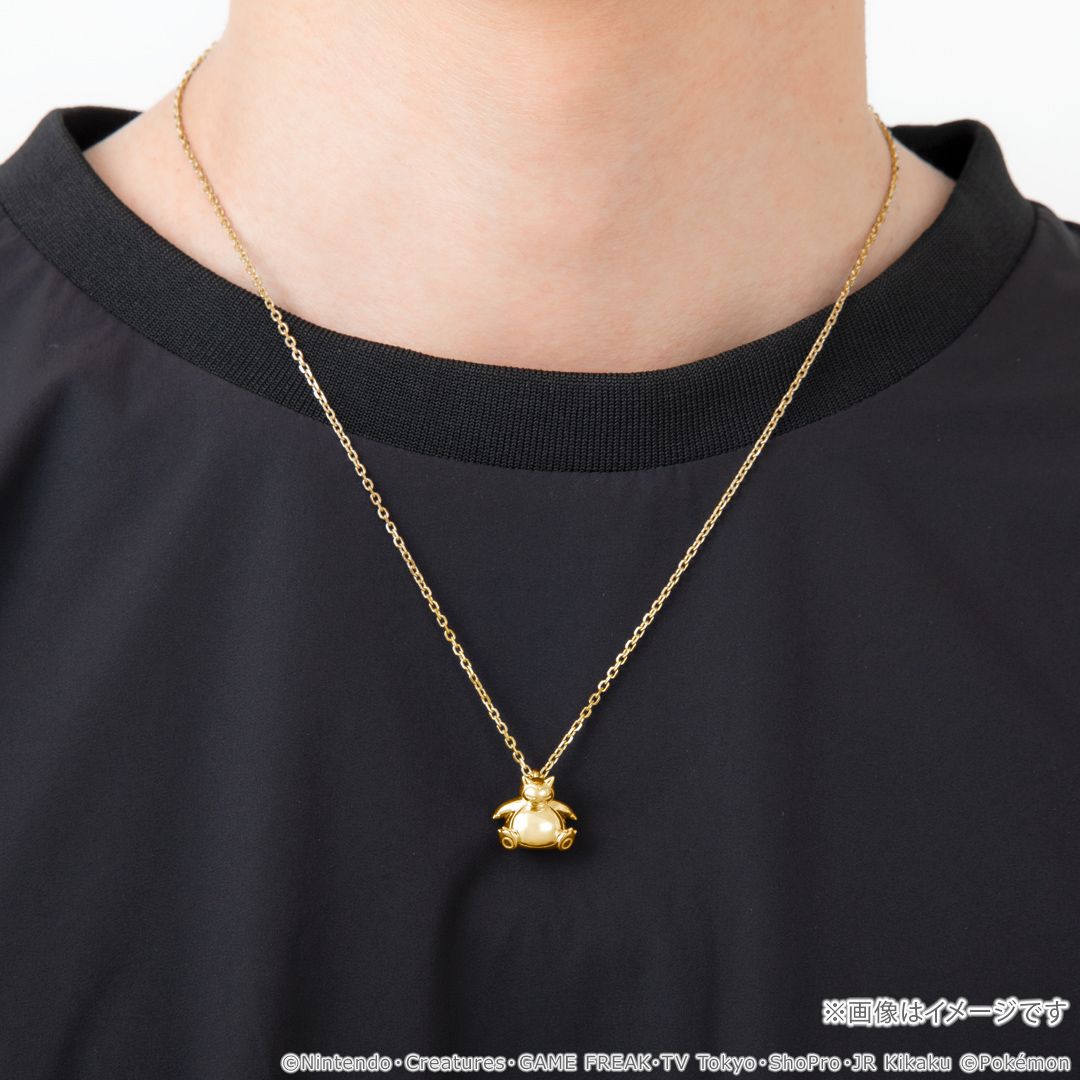 Pokemon 30th Anniversary Model Snorlax Necklace K18 Yellow Gold (5)