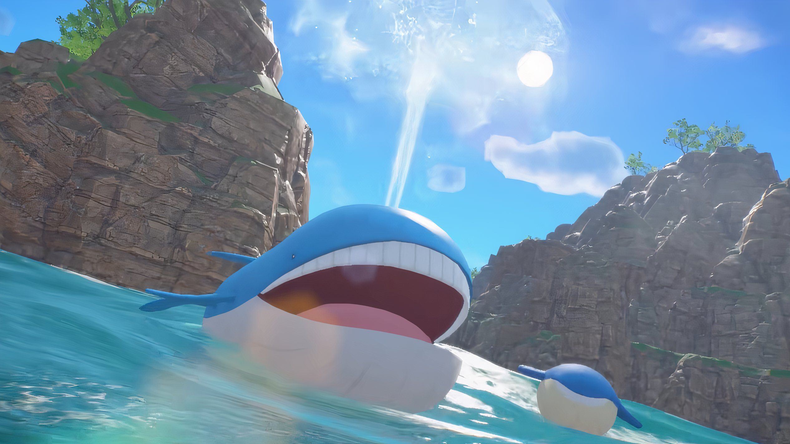Wailord and Wailmer in Pokemon Winds and Waves